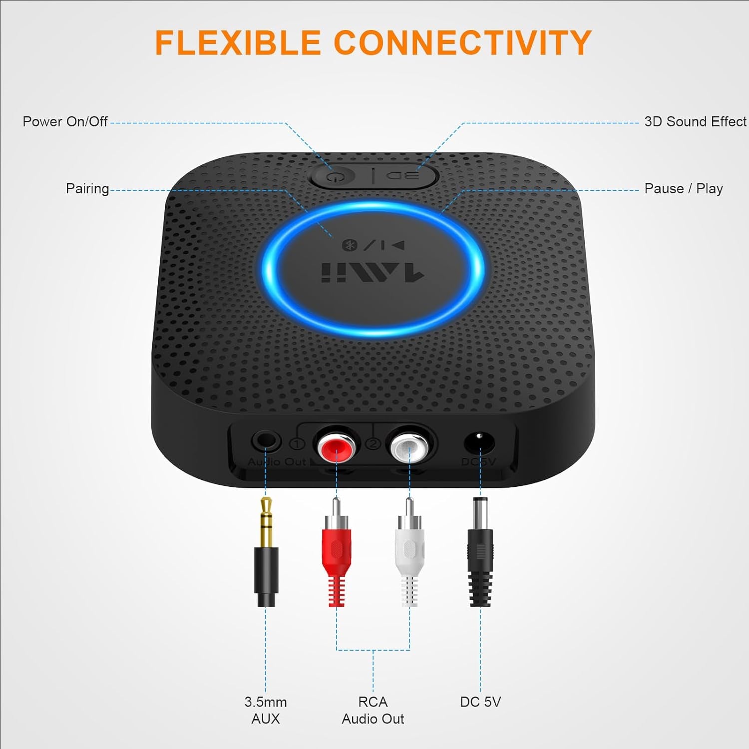[Upgraded]  B06 plus Bluetooth Receiver, Hifi Wireless Audio Adapter, Bluetooth 5.3 Receiver with 3D Surround Aptx HD Aptx Adaptive for Home Music Streaming Stereo System
