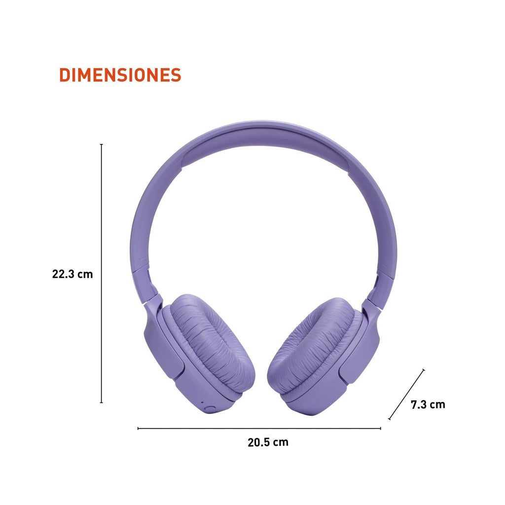 JBL Tune 520BT - Wireless On-Ear Headphones, Up to 57H Battery Life and Speed Charge, Lightweight, Comfortable and Foldable Design, Hands-Free Calls with Voice Aware (White)