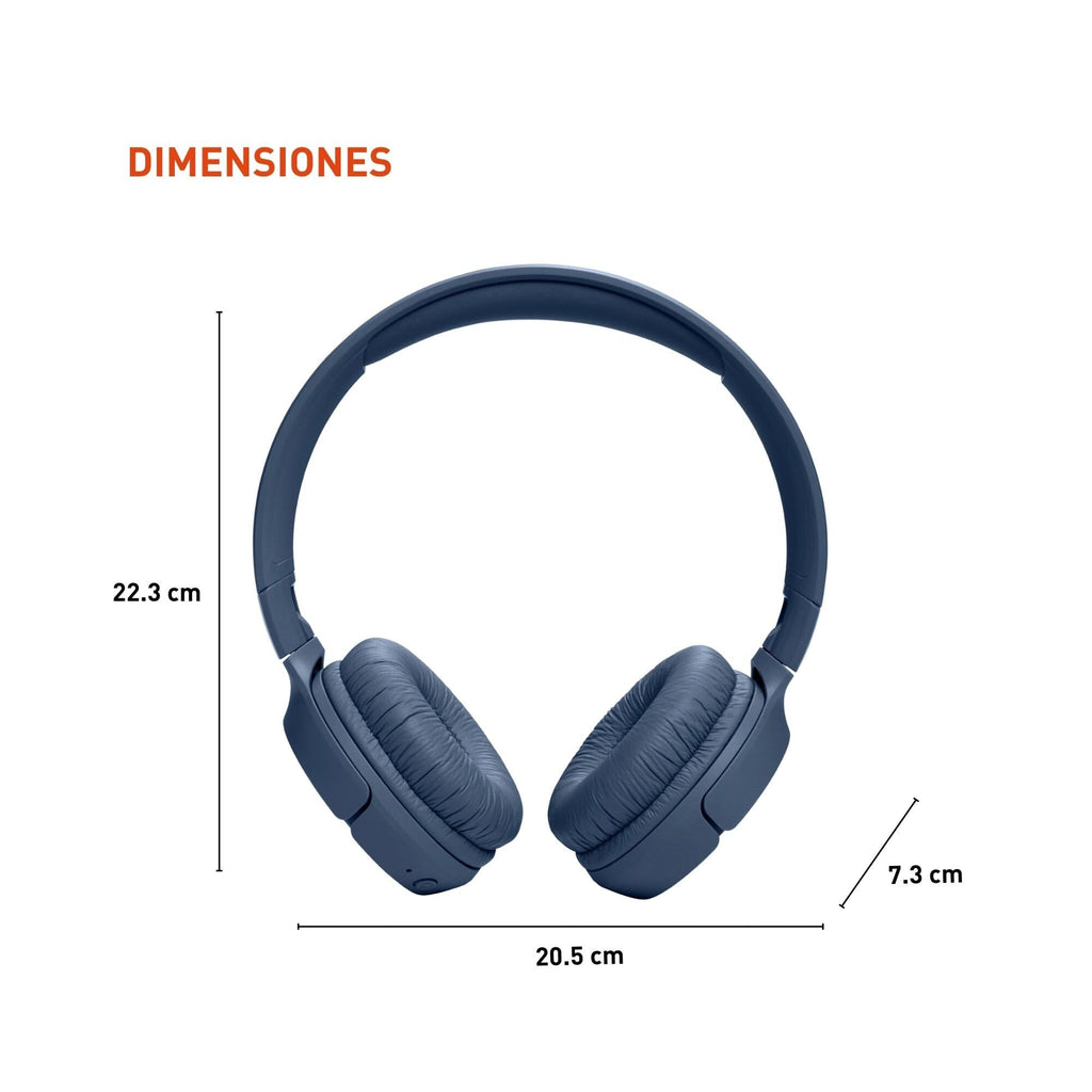 JBL Tune 520BT - Wireless On-Ear Headphones, Up to 57H Battery Life and Speed Charge, Lightweight, Comfortable and Foldable Design, Hands-Free Calls with Voice Aware (White)