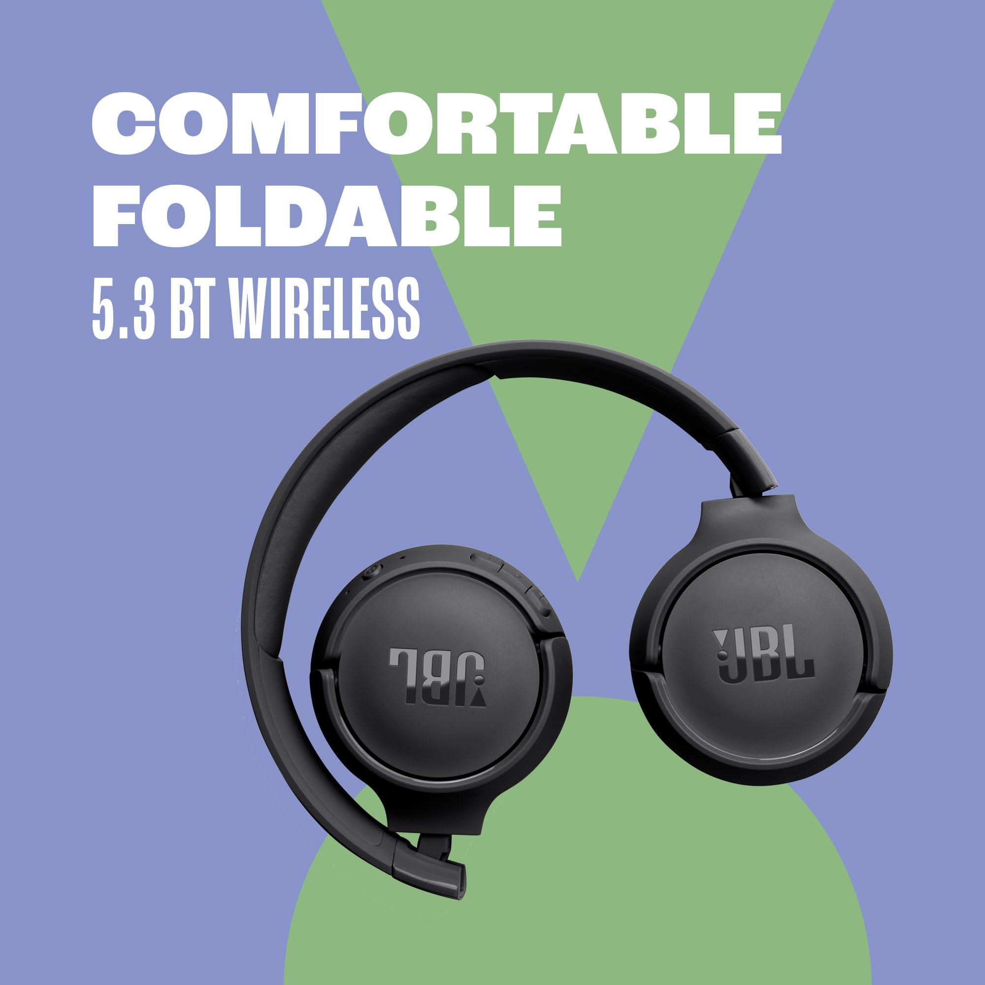 JBL Tune 520BT - Wireless On-Ear Headphones, Up to 57H Battery Life and Speed Charge, Lightweight, Comfortable and Foldable Design, Hands-Free Calls with Voice Aware (White)