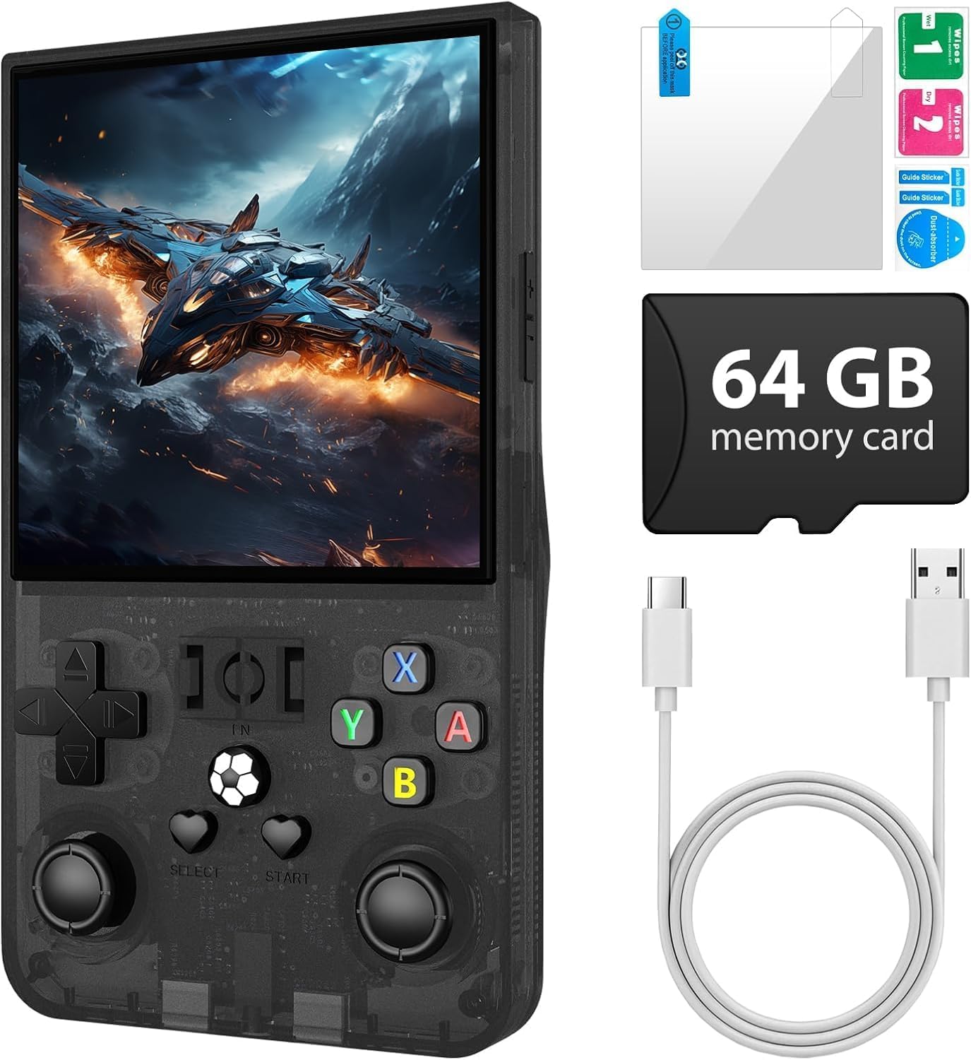 R36 Max Retro Gaming Console, Retro Handheld Console 4.0'' Screen Linux System, 64G TF Card, 4000mAh Rechargeable Portable Pocket Arcade