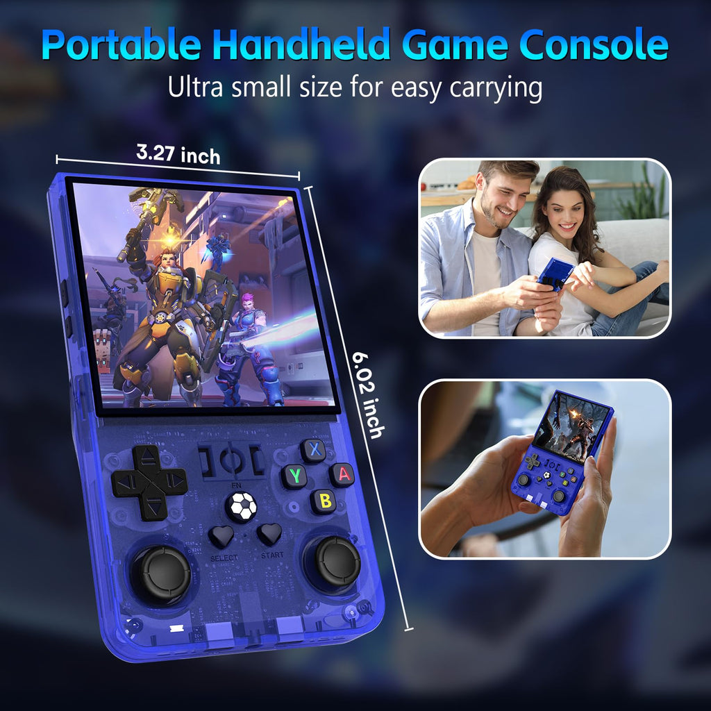 R36 Max Retro Gaming Console, Retro Handheld Console 4.0'' Screen Linux System, 64G TF Card, 4000mAh Rechargeable Portable Pocket Arcade