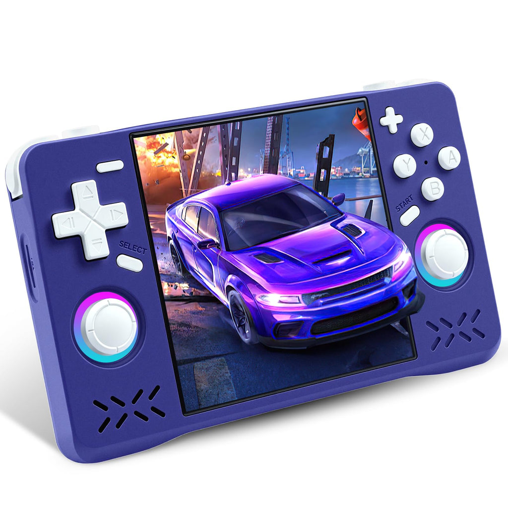 Upgraded XF40H Handheld Game Console, Retro Gaming Console Preloaded Classic Games with Multiple Emulators, 4.0 Inch 4K HD IPS Screen Open Source Linux System, Pocket Video Gaming (Black-128G)