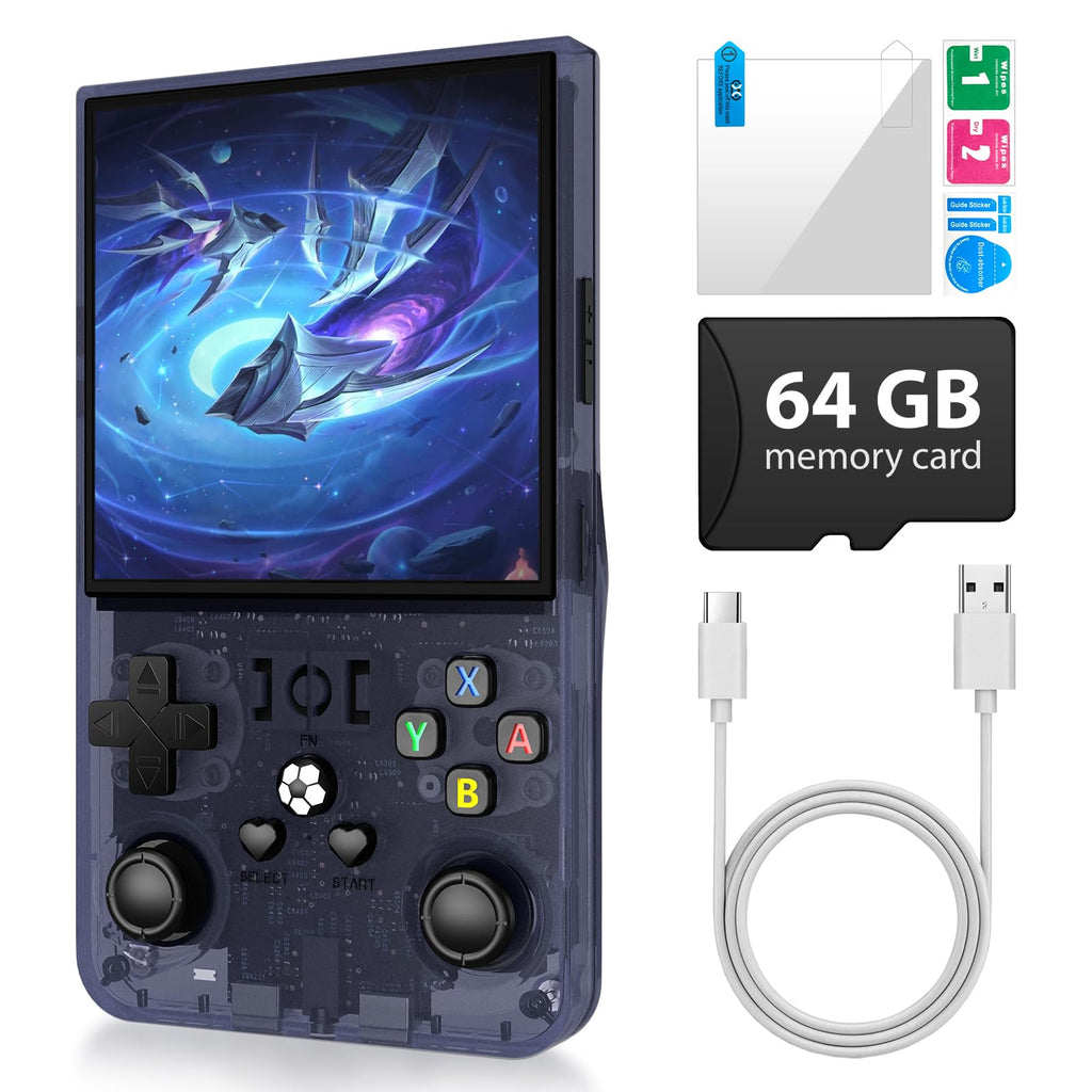 R36 Max Retro Gaming Console, Retro Handheld Console 4.0'' Screen Linux System, 64G TF Card, 4000mAh Rechargeable Portable Pocket Arcade