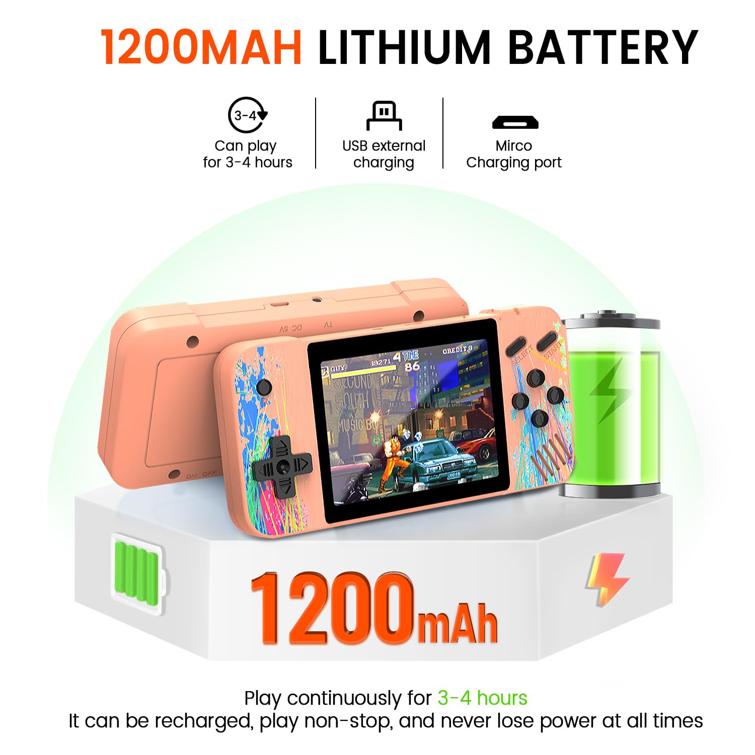 3.5" HD Screen Handheld Game -Preloaded 800 Retro Video Games, 2025 New Portable Gaming Player for Birthday Home Travel Xmas Gift (Blue)