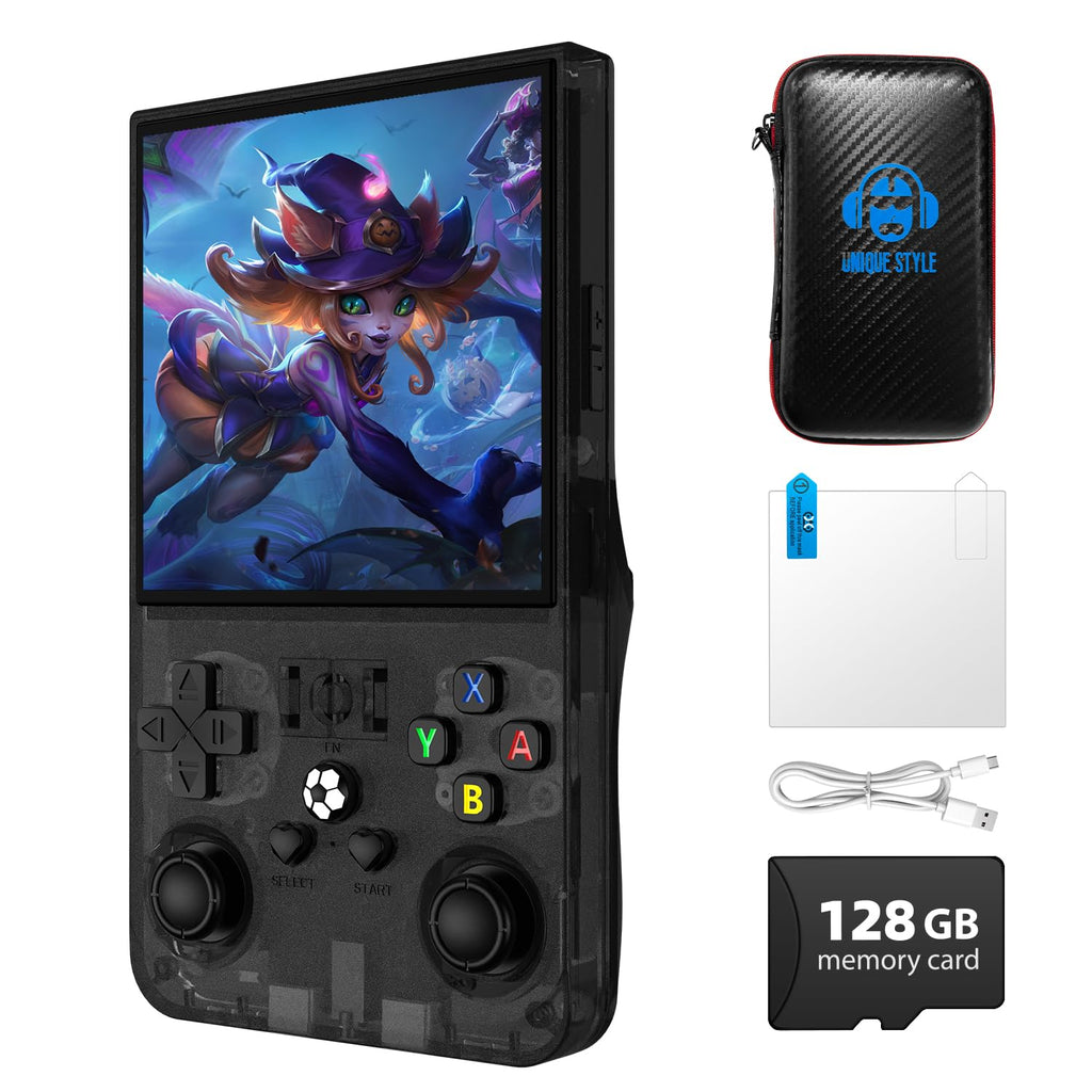 R36 Max Retro Gaming Console, Retro Handheld Console 4.0'' Screen Linux System, 64G TF Card, 4000mAh Rechargeable Portable Pocket Arcade