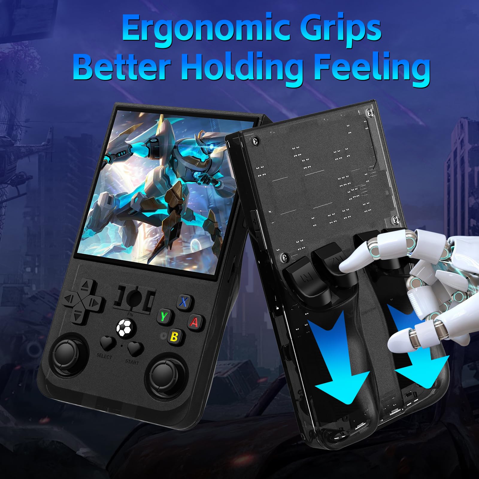 R36 Max Retro Gaming Console, Retro Handheld Console 4.0'' Screen Linux System, 64G TF Card, 4000mAh Rechargeable Portable Pocket Arcade