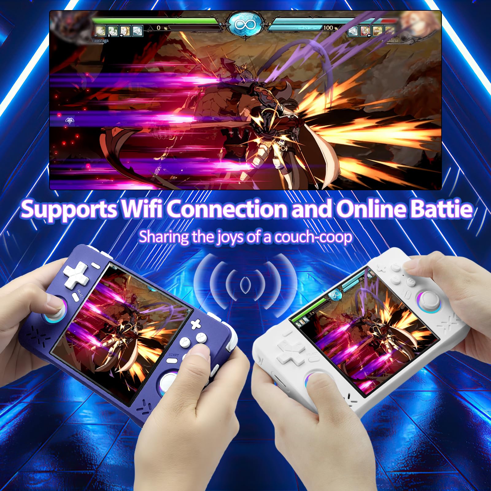 Upgraded XF40H Handheld Game Console, Retro Gaming Console Preloaded Classic Games with Multiple Emulators, 4.0 Inch 4K HD IPS Screen Open Source Linux System, Pocket Video Gaming (Black-128G)