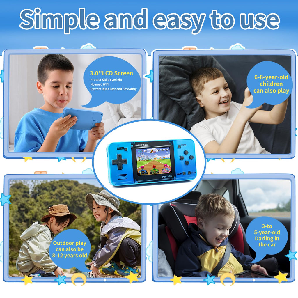 Portable Gaming Player with Rechargeable Battery 3.0" LCD Screen, Mini Arcade Electronic