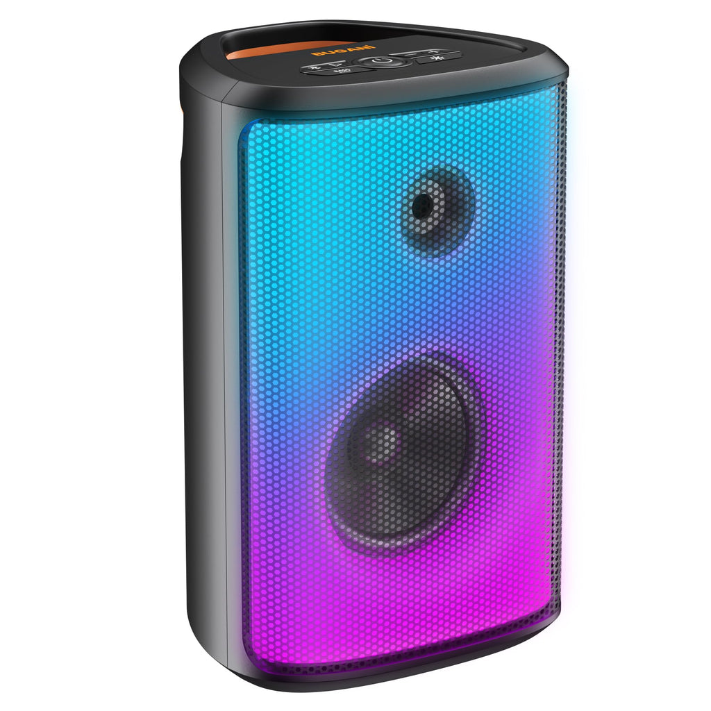 BUGANI Loud Bluetooth Speaker, 80W Portable Wireless Speakers with Punchy Bass and Loud Sound, LED Lights, 15H Playtime, IPX6 Waterproof, Support AUX/TF Card/USB, Big Party Speaker for Outdoor