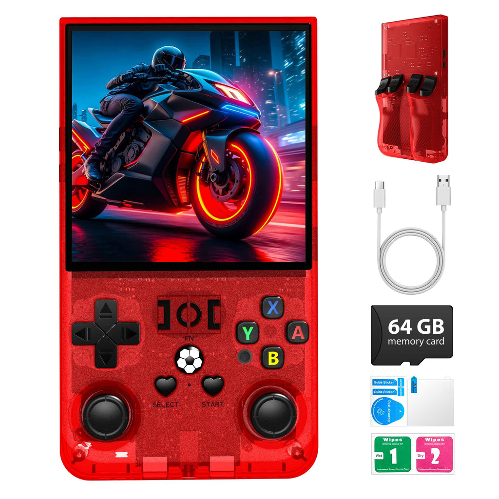 R36 Max Retro Gaming Console, Retro Handheld Console 4.0'' Screen Linux System, 64G TF Card, 4000mAh Rechargeable Portable Pocket Arcade