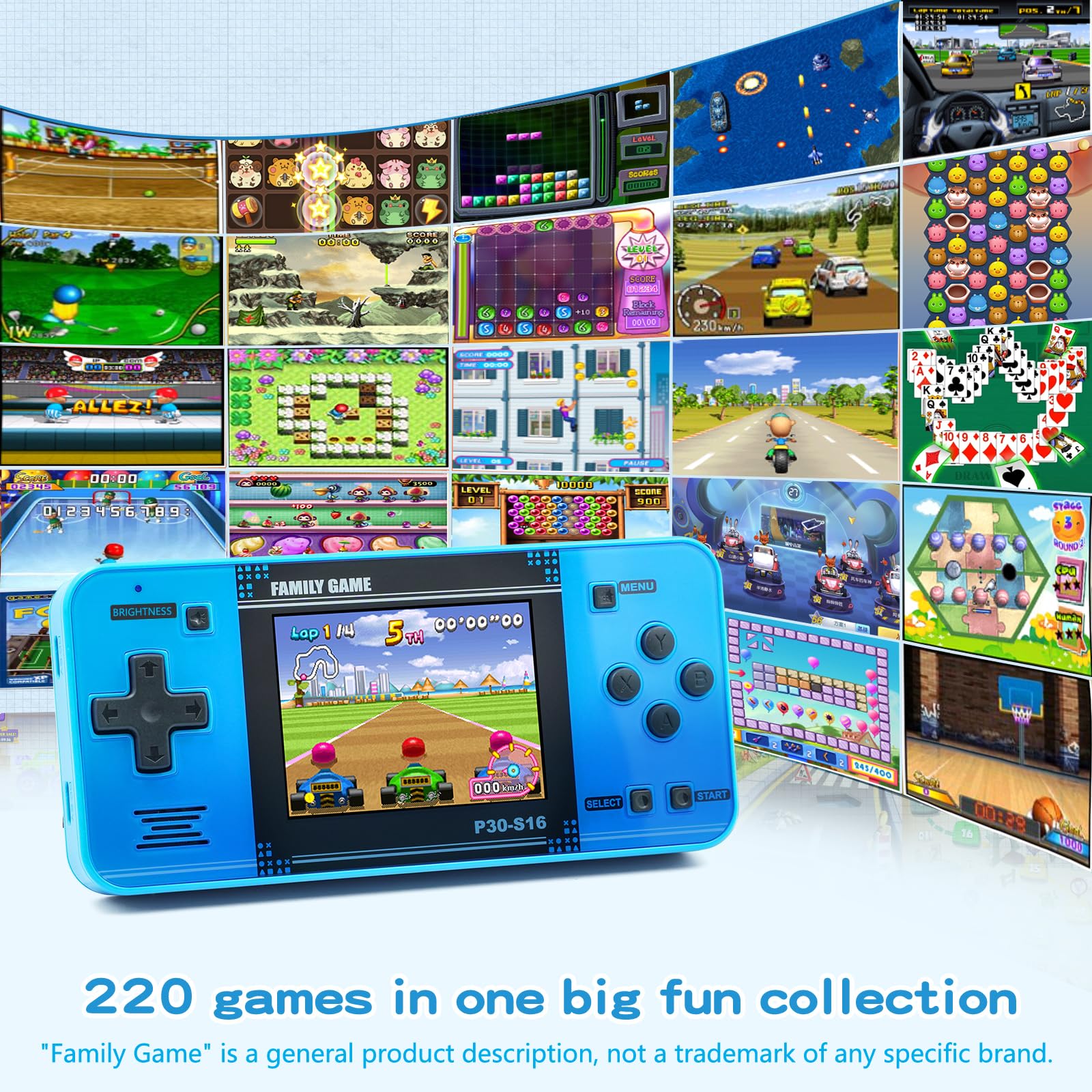 Portable Gaming Player with Rechargeable Battery 3.0" LCD Screen, Mini Arcade Electronic