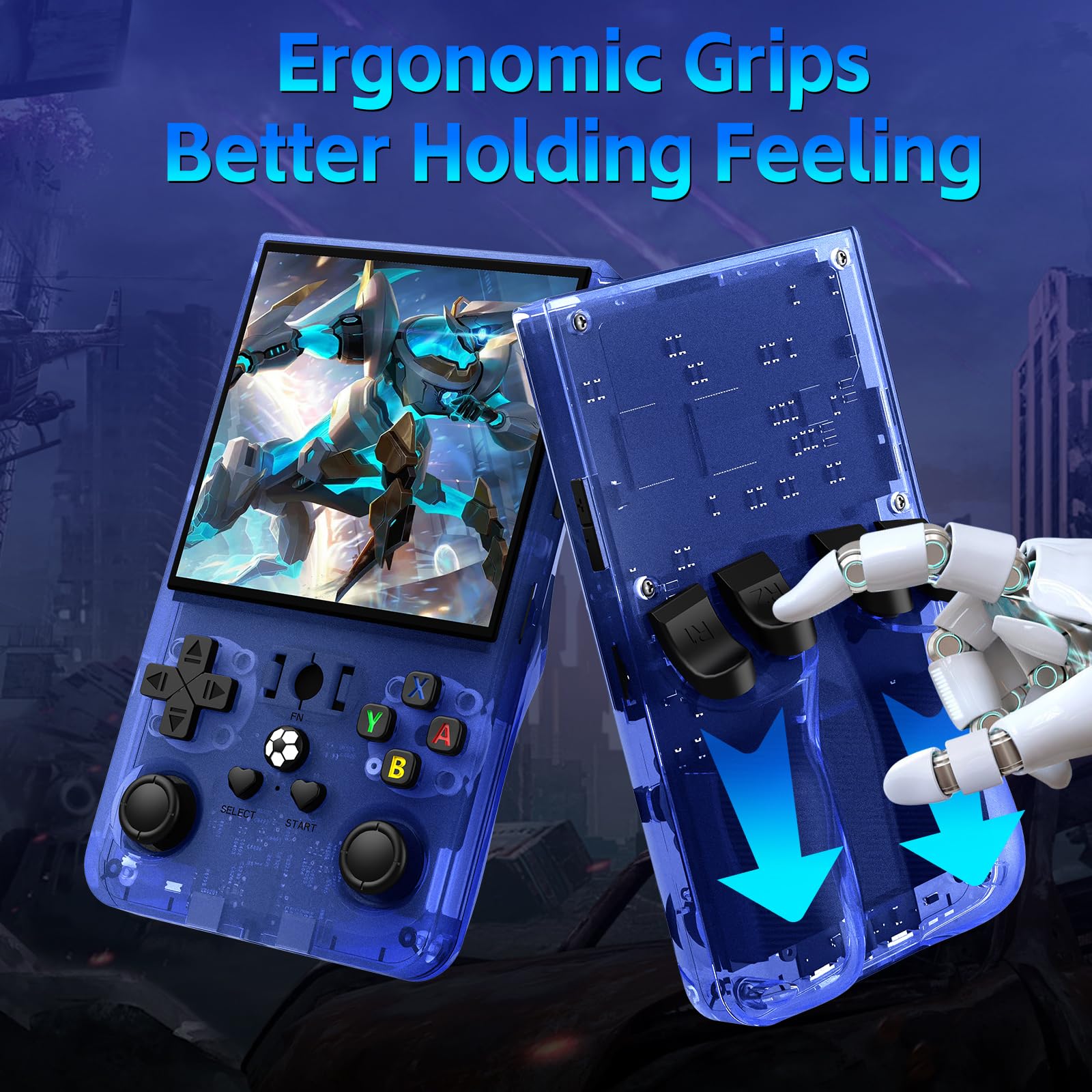 R36 Max Retro Gaming Console, Retro Handheld Console 4.0'' Screen Linux System, 64G TF Card, 4000mAh Rechargeable Portable Pocket Arcade