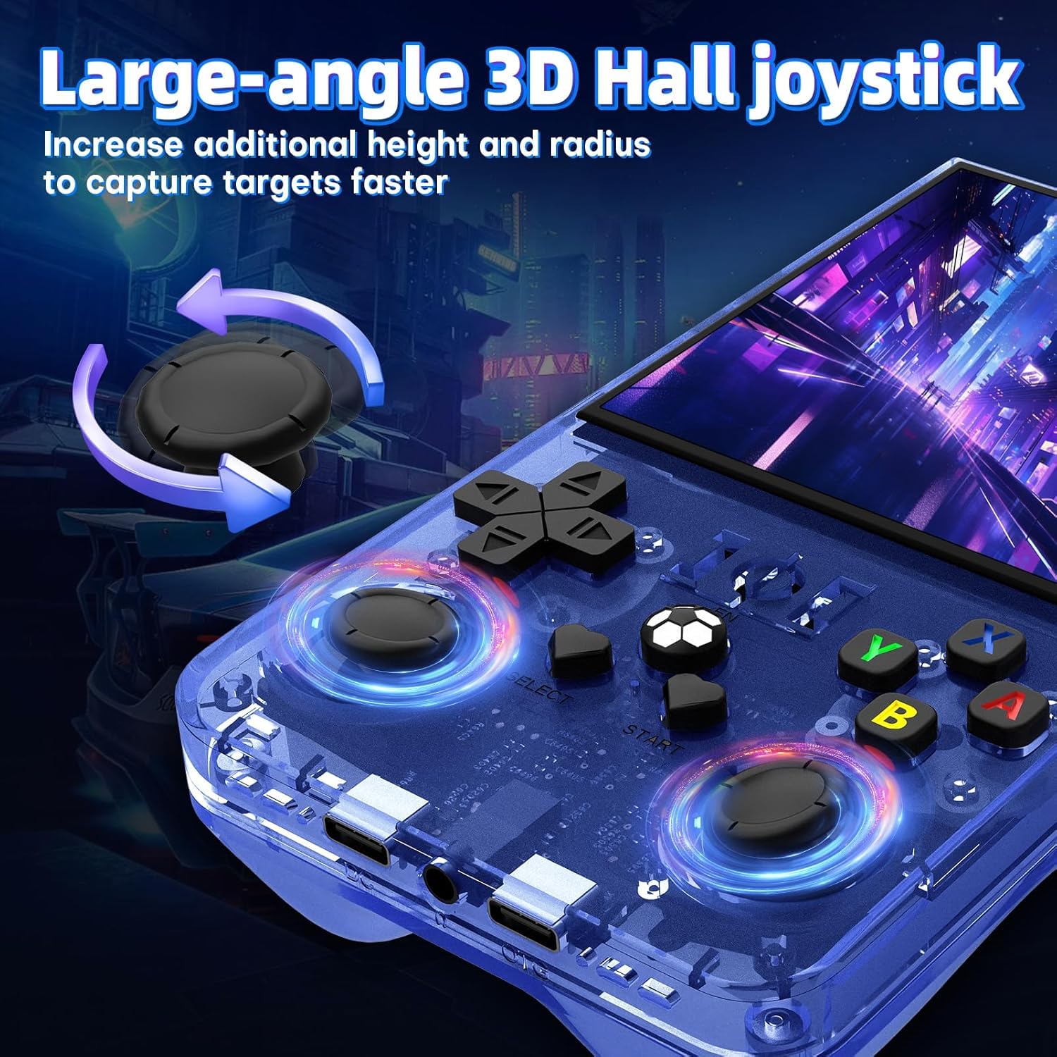 R36 Max Retro Gaming Console, Retro Handheld Console 4.0'' Screen Linux System, 64G TF Card, 4000mAh Rechargeable Portable Pocket Arcade